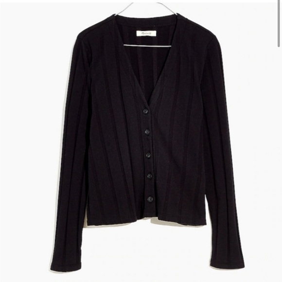 Madewell Ribbed Knit Sweater Cardigan Black Size XS - Picture 1 of 9